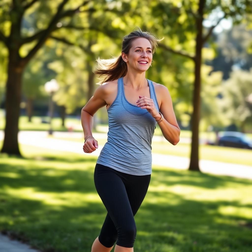 Woman jogging in park